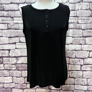 Chico's Travelers Black Sleeveless Blouse Size XL